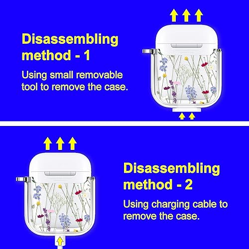 Miniatura 3 de MOSNOVO Funda para AirPods 1 y AirPods 2, Funda Protectora Transparente con Doble Capa de Protección y Anillo de Metal de Lujo Resistente a Golpes