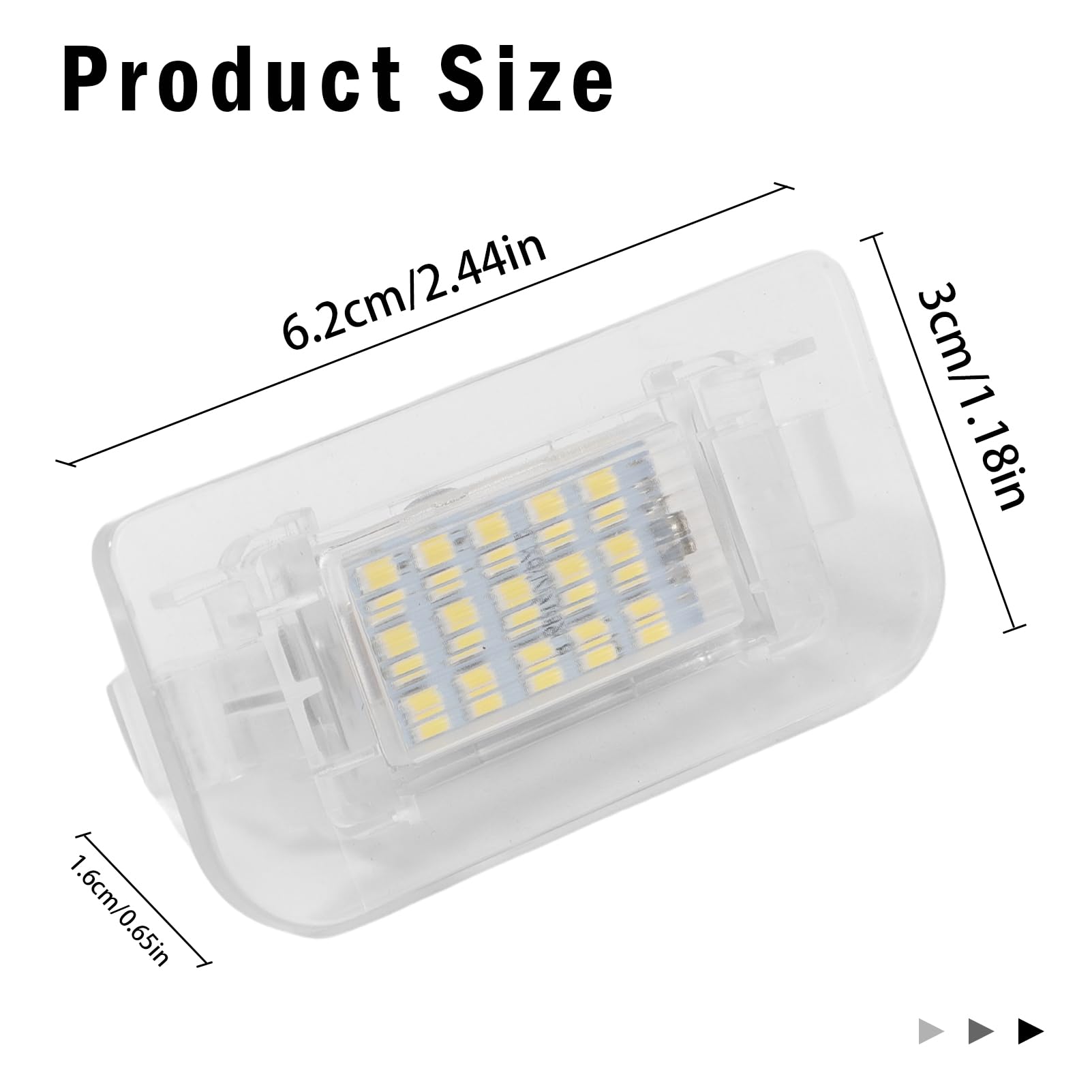 2x Luz matrícula para Mercedes Clase b W246 W242 2011–2019 Luces matricula 6000 K Luz matricula A2468201566 2468201566