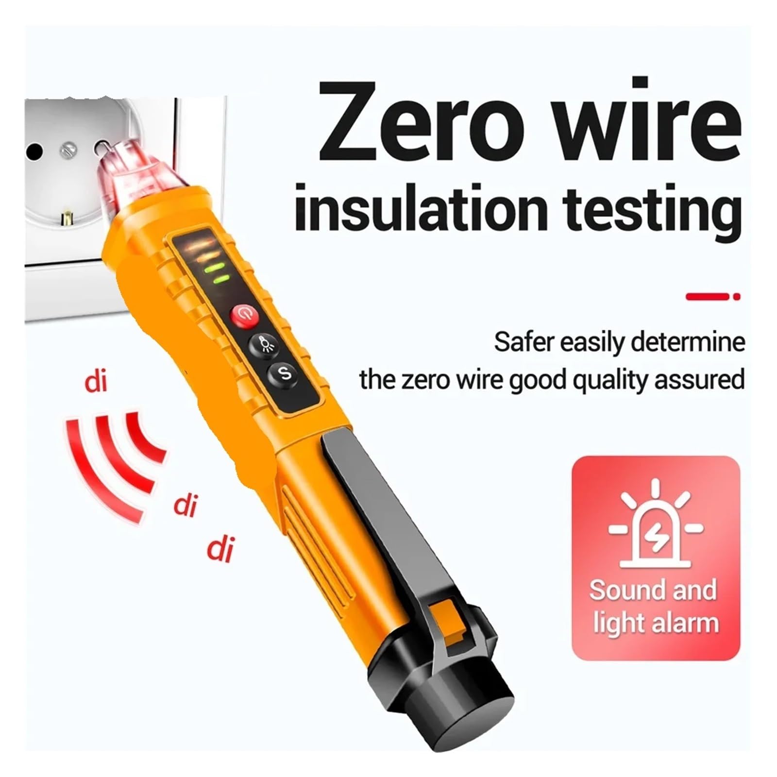 Penna rilevatore di tensione senza contatto VD802, 3 pezzi - CA 12V-1000V, stile penna, indicatore elettrico a LED