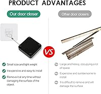 Vista 9 de SHIMIDO Cierrapuertas automático retráctil mejorado, instalación sin herramientas, potente tirador de 3.5 libras cierra las puertas completamente