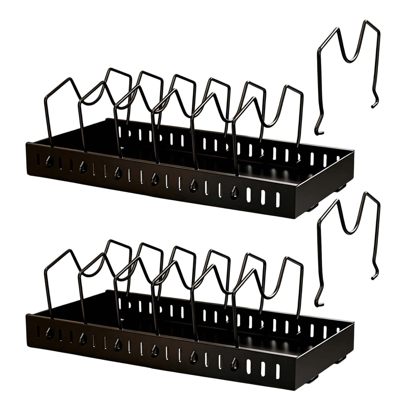 Hsioluted 2 Pack Slide Out Cookware Holder Strong Carbon Steel Construction Space Saving Design for Cabinet Organization Kitchen Utensil Planner