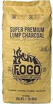 Super Premium Hardwood Lump Charcoal, Natural, Large Sized Lump Charcoal for Grilling and Smoking, Restaurant Quality, 35 Pound Bag