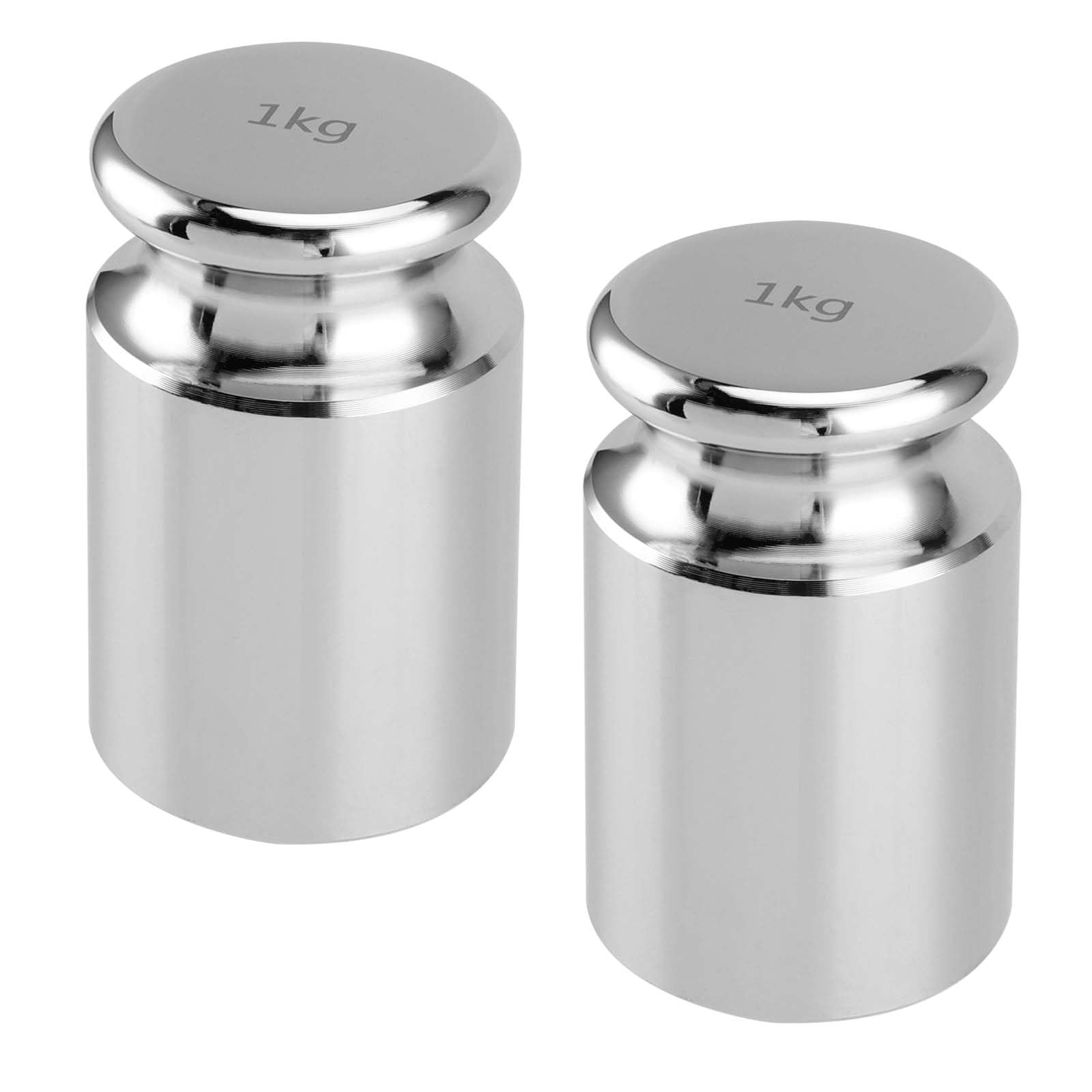 SINJEUN 2 Pack 1 Kg Calibration Weight, 1000 Kilogram Precision Steel Calibration Weight with Storage Case, Chrome Finish Calibration Weight for