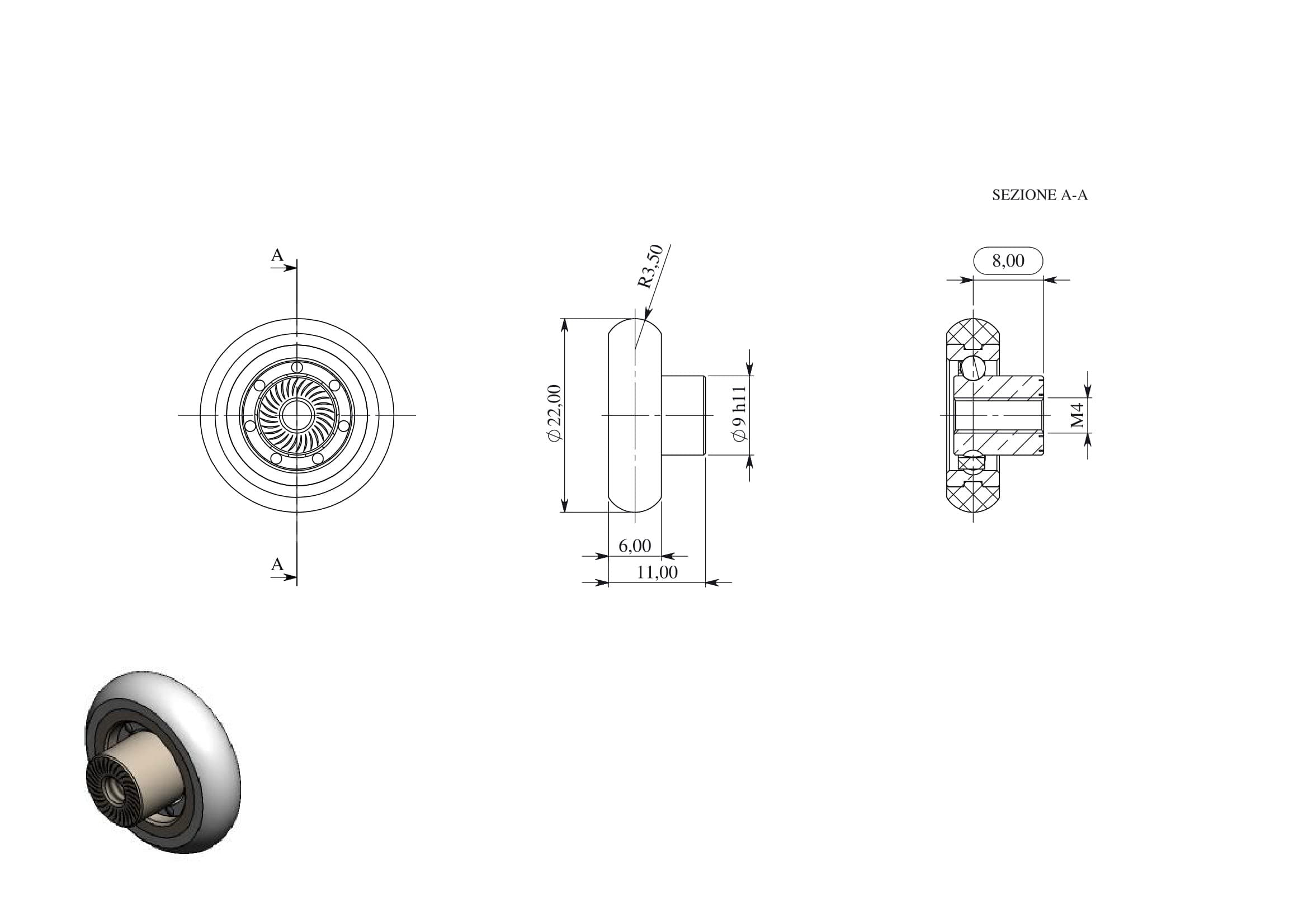 Kit Cuscinetti Box Doccia VR - 2 Pezzi In Ottone, Diametro 22mm, Per Ruote Scorrevoli - Foto 10