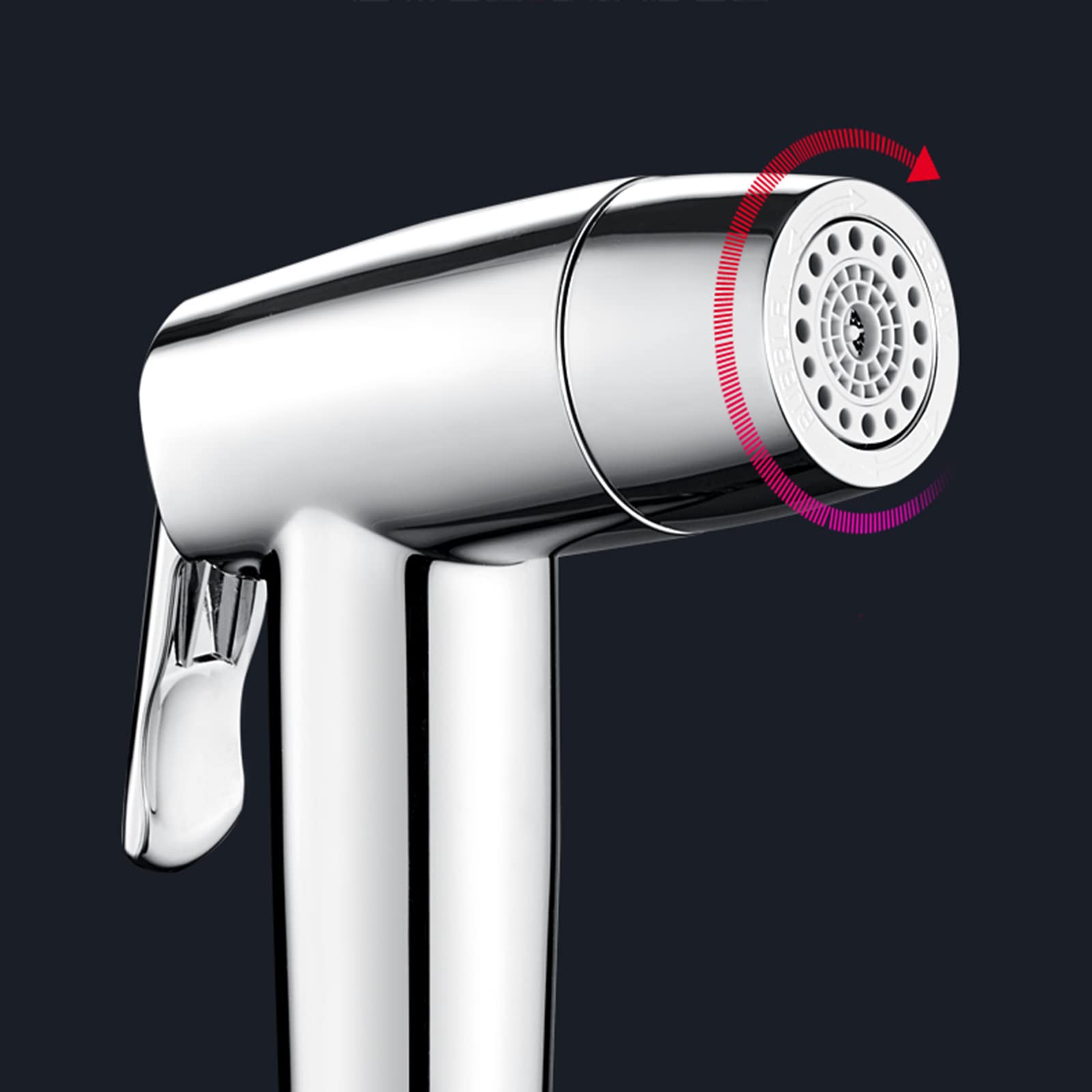 Opryskiwacz toaletowy, ręczny bidet, opryskiwacz toaletowy, uchwyt ścienny ręczny bidet ze stali nierdzewnej, dysza prysznicowa, dysza bidetu, oszczędzająca wodę, rysunek (Cromo)