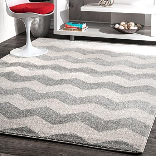 nuLOOM Aponte Chevron Area Rug, 5′ 3″ x 7′ 7″, Grey