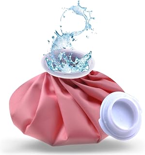 Ice Bag, Ice Packs for Injuries Reusable 9", Hot Water Bag for Pain Relief, Hot & Cold Therapy, Cold Pack Pink