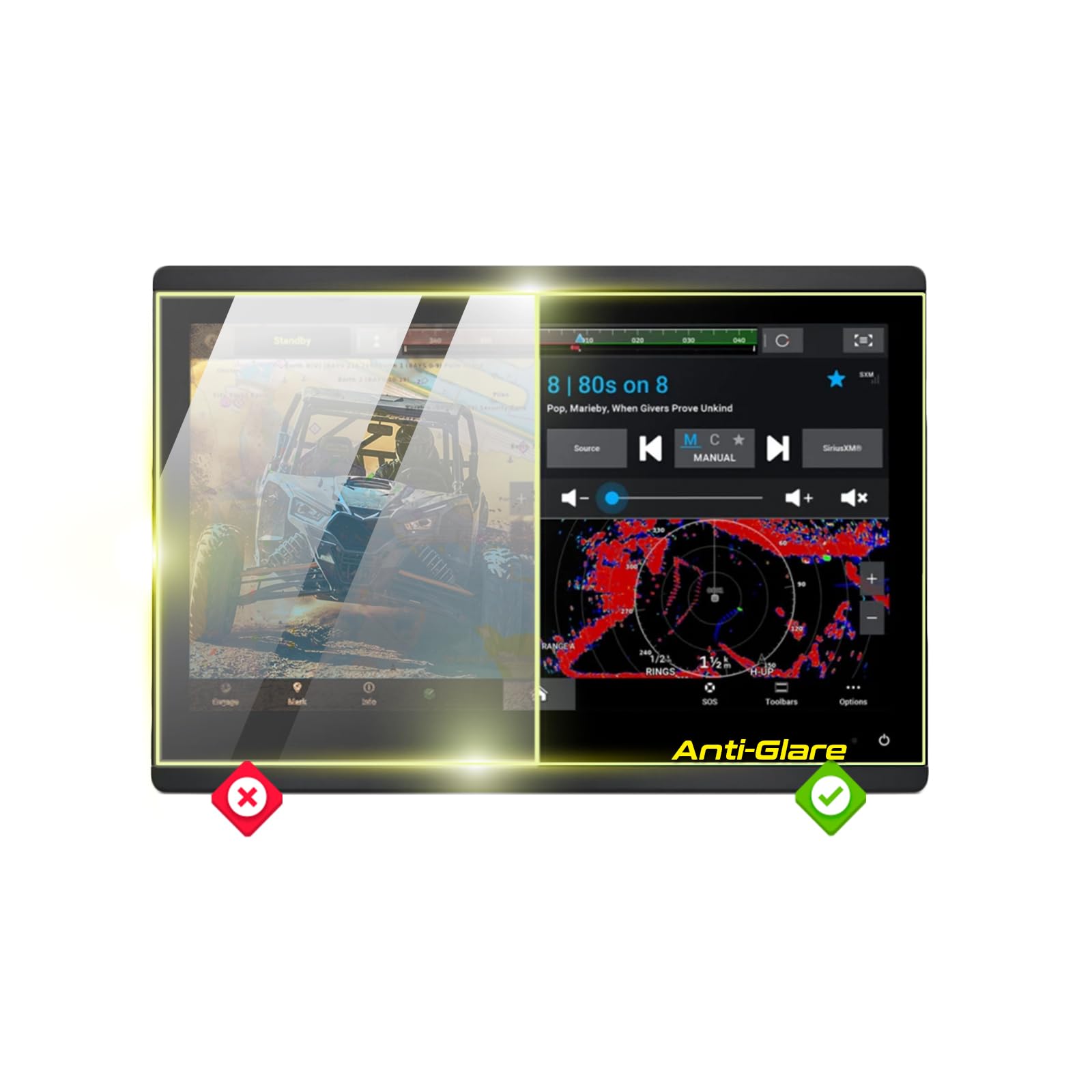 Garmin GPSMAP 1623 Combo GPS/Chartplotter 16 Inch Ekran için IPG Anti-Glare Parlama Önleyici Mat Ekran Koruyucu