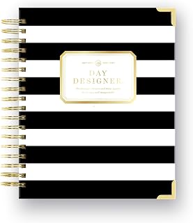 Day Designer 2026-2027 Daily Academic Planner, 7.4" x 9.5", Black Stripe | July 2026 - June 2027, Glossy Laminated Cover, Wirebound, Laminated Tabs, Storage Pocket, Stickers & Snap-In Ruler