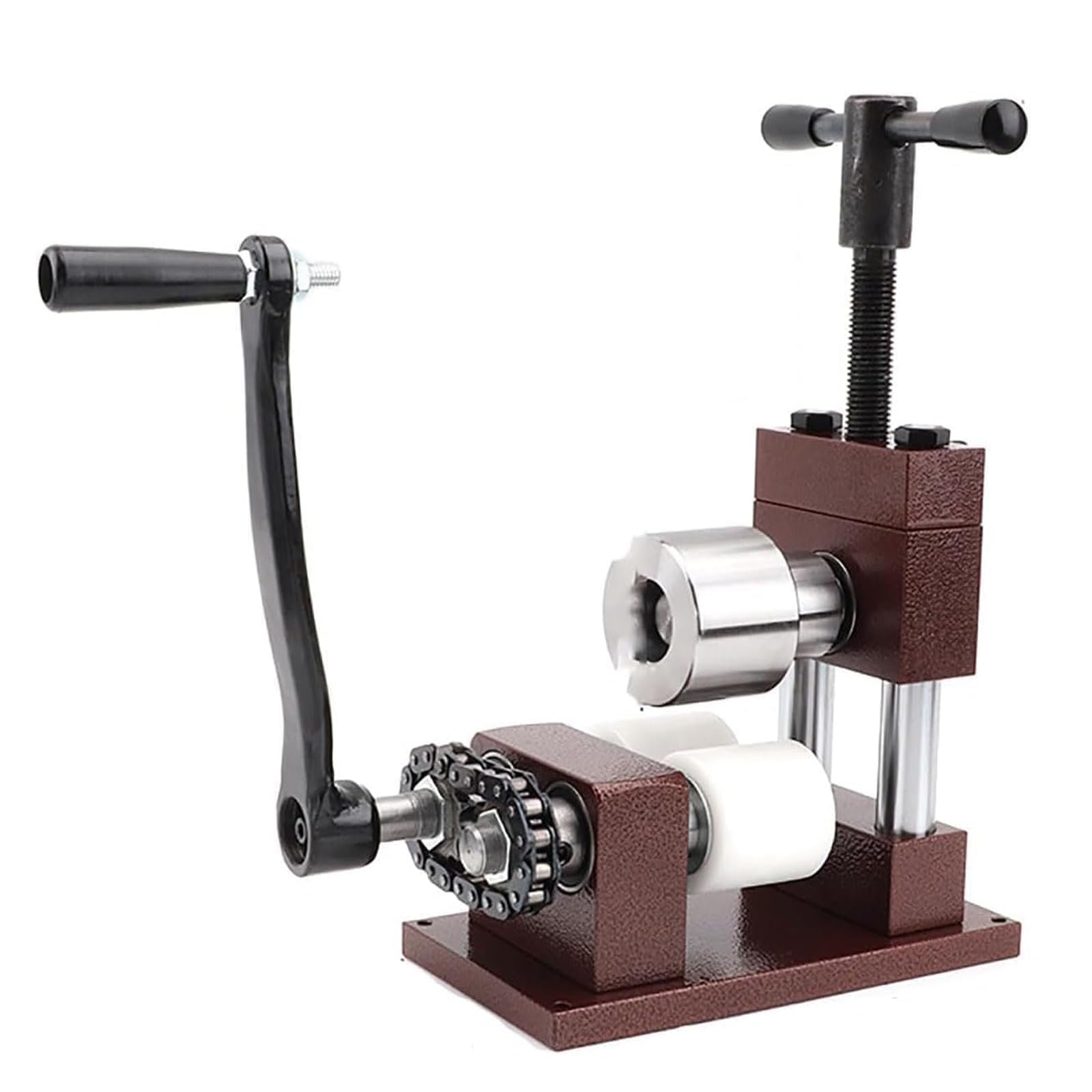 XNZJHPP Hand Crank Rolling Mill for Metal Craft - Perfects for Bending, Pressing Strips, and Forming Rings & Bracelets - Ideals for Gold & Silver Jewelry Making (Rose)