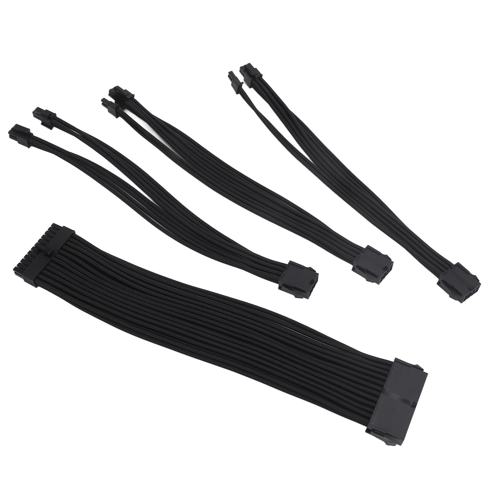 Estensione del Cavo PSU, 30 Cm 4 Parti Set di Cavi di Estensione PC con Pettine GPU (BLACK)