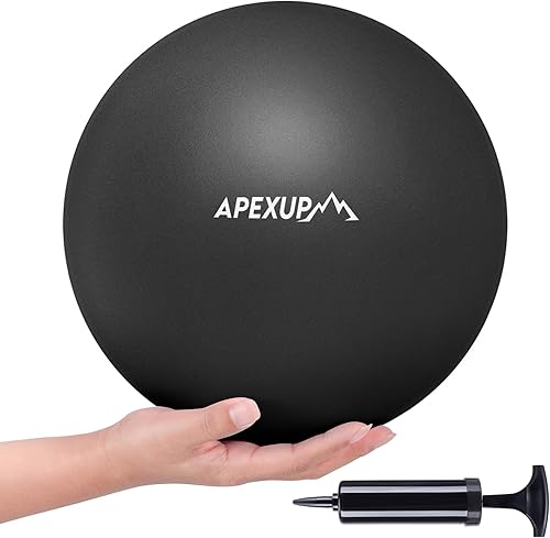 Miniatura 12 de APEXUP 9 Inch Pilates Ball Small Exercise Ball for Yoga, Fitness, Balance, Core Workout, Physical Therapy Rosado,Negro,Verde