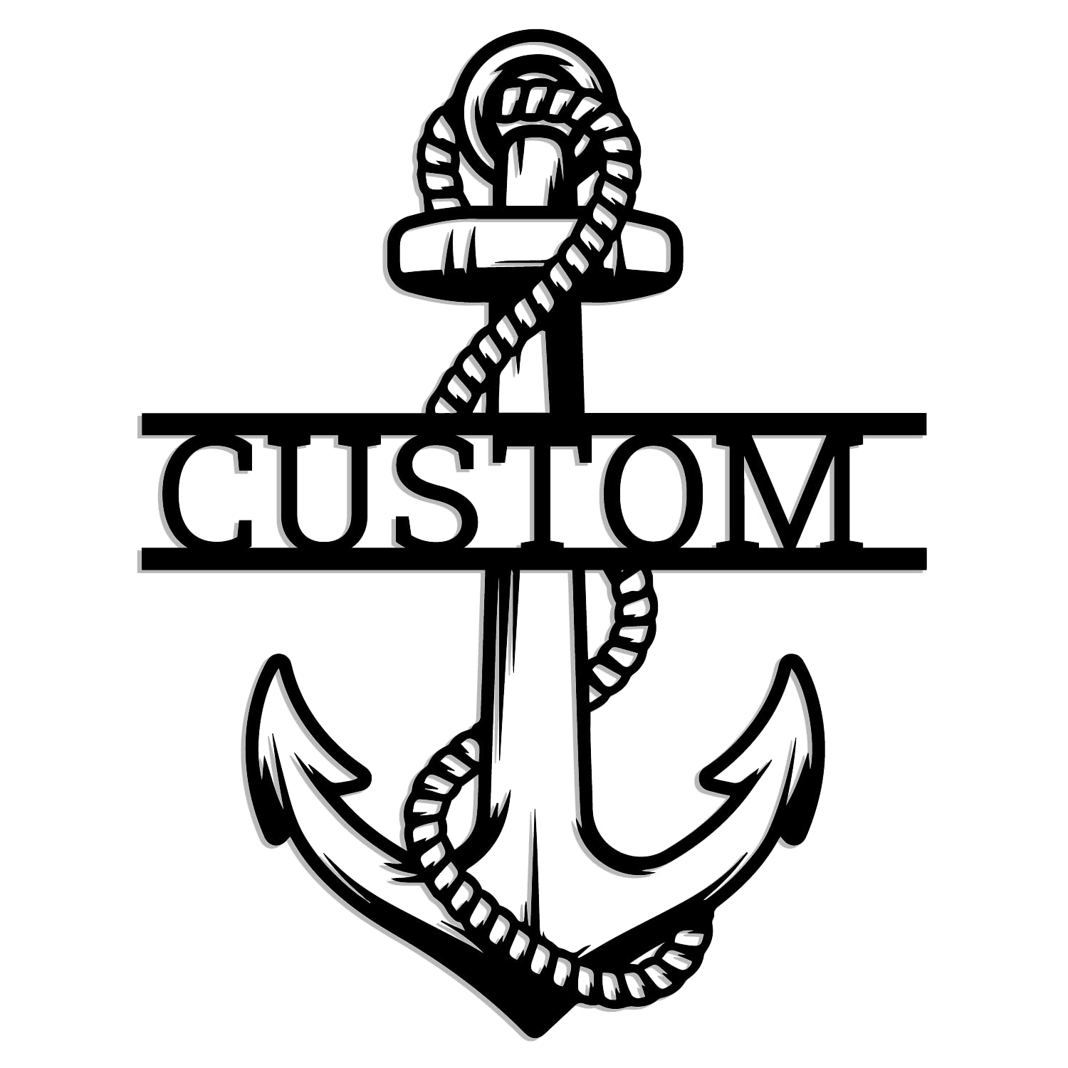 Kissesuu Style-5 Custom Anchor Metal Wall Art, Personalized Gps Compass Sign, Nautical Name Sign For Boating, Anchor Wall Hanging Decor, Metal Gifts