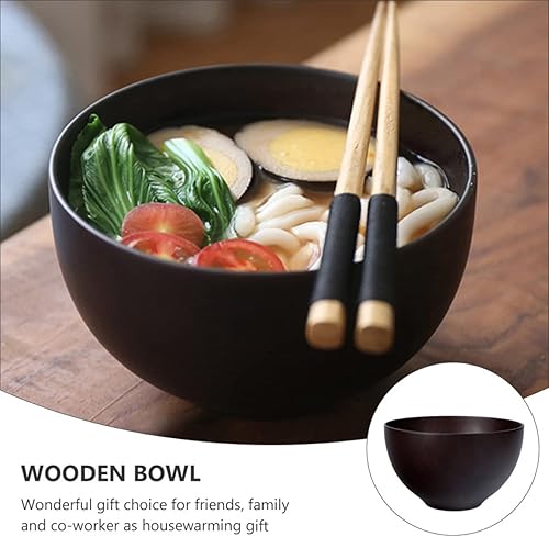 Miniatura 6 de Tazón de madera de azufaifo Tazón de frutas Tazón de madera Cuenco de madera para servir Tazones de postre Recipientes Tazón de comida Bocadillos