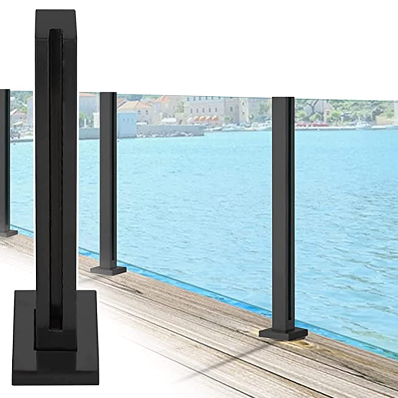 Poteau garde-corps verre réglable pour sécuriser un balcon sans perdre d'espace