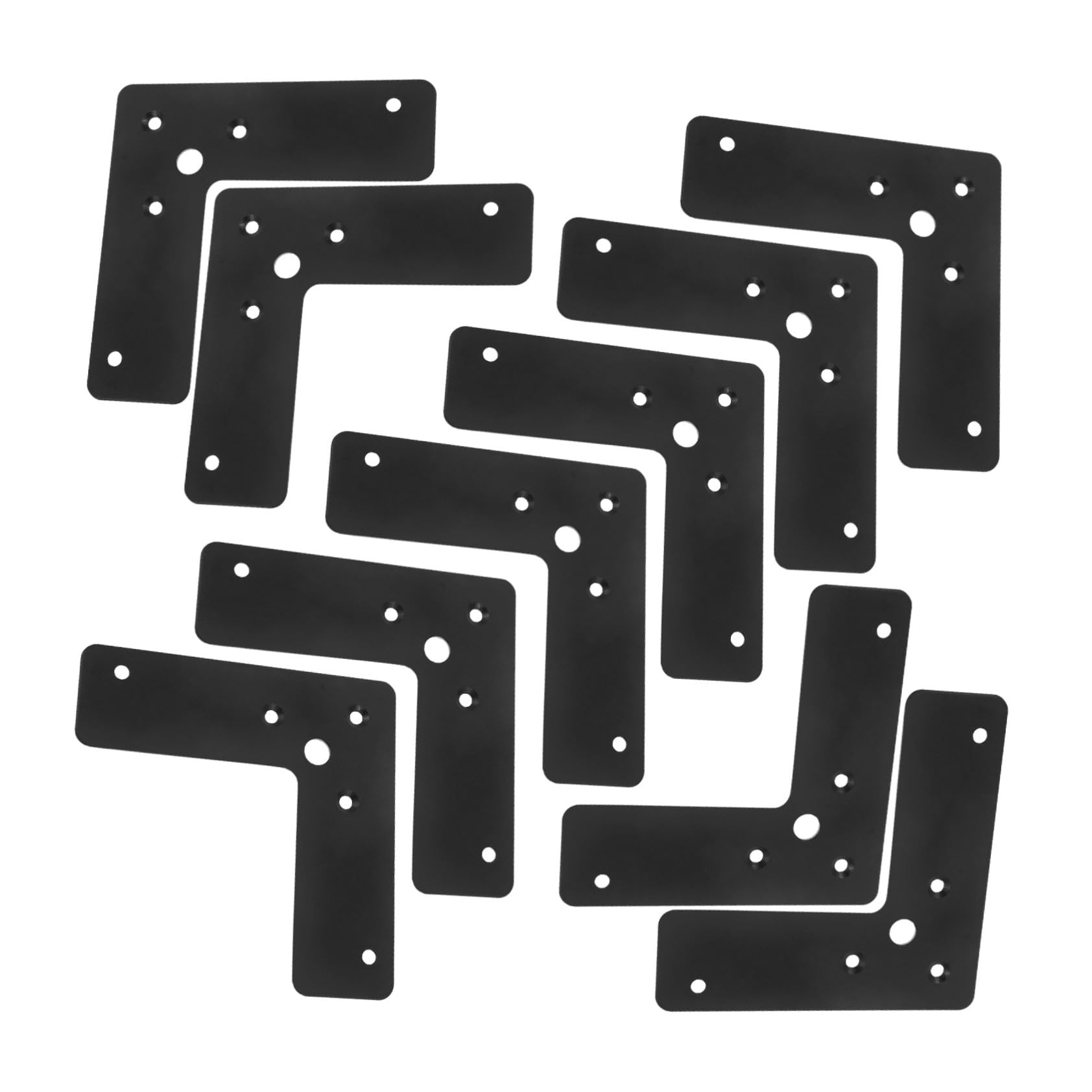 Équerres angle plates de fixation pour meubles en bois lot de 10 pièces noir