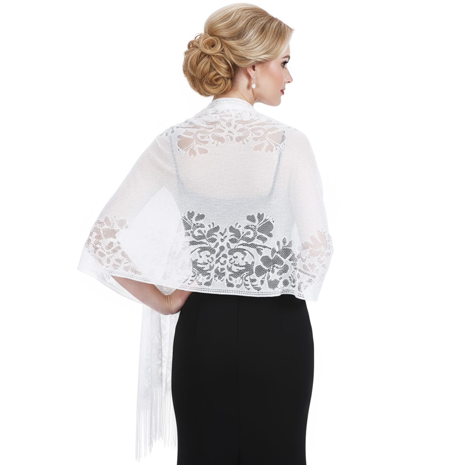 fitted lace wedding dress LMVERNA Womens Sheer Bubble Chiffon Shawls Bridal Wedding Wraps Scarves for  Evening Dresses at Amazon Women's Clothing store main image 0
