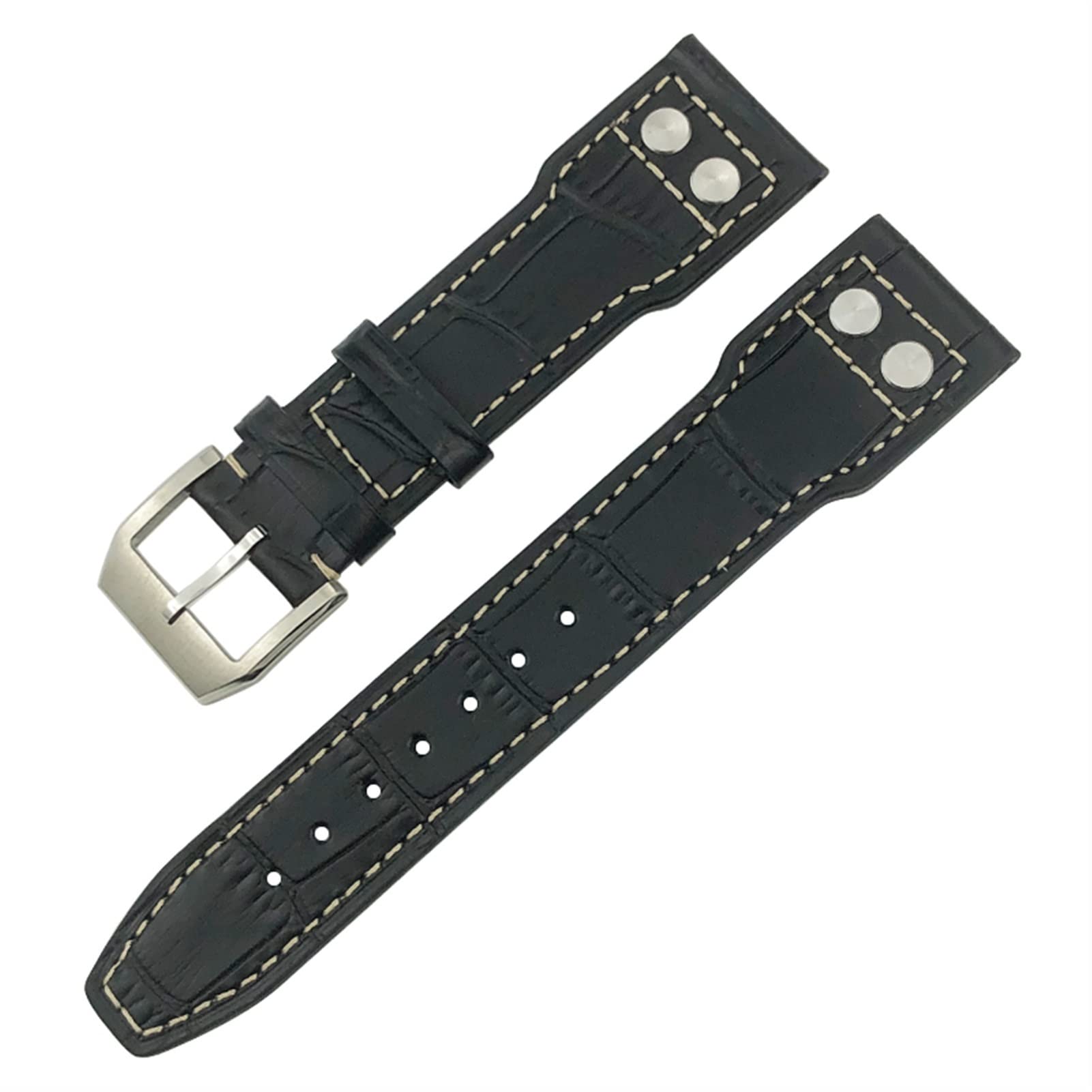 Skórzany pasek do zegarka 20 mm 21 mm 22 mm do IWC IW3777 IW3270 Mark 18 Big Pilot's pasek do zegarka brązowy miękkie bransoletki ze skóry bydlęcej, 22mm, Agat