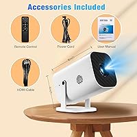 Vista 7 de Mini proyector Bluetooth, proyector 1080P 4K, proyector para iPhone, proyector portátil compatible con Full HD 1080P, proyector al aire libre