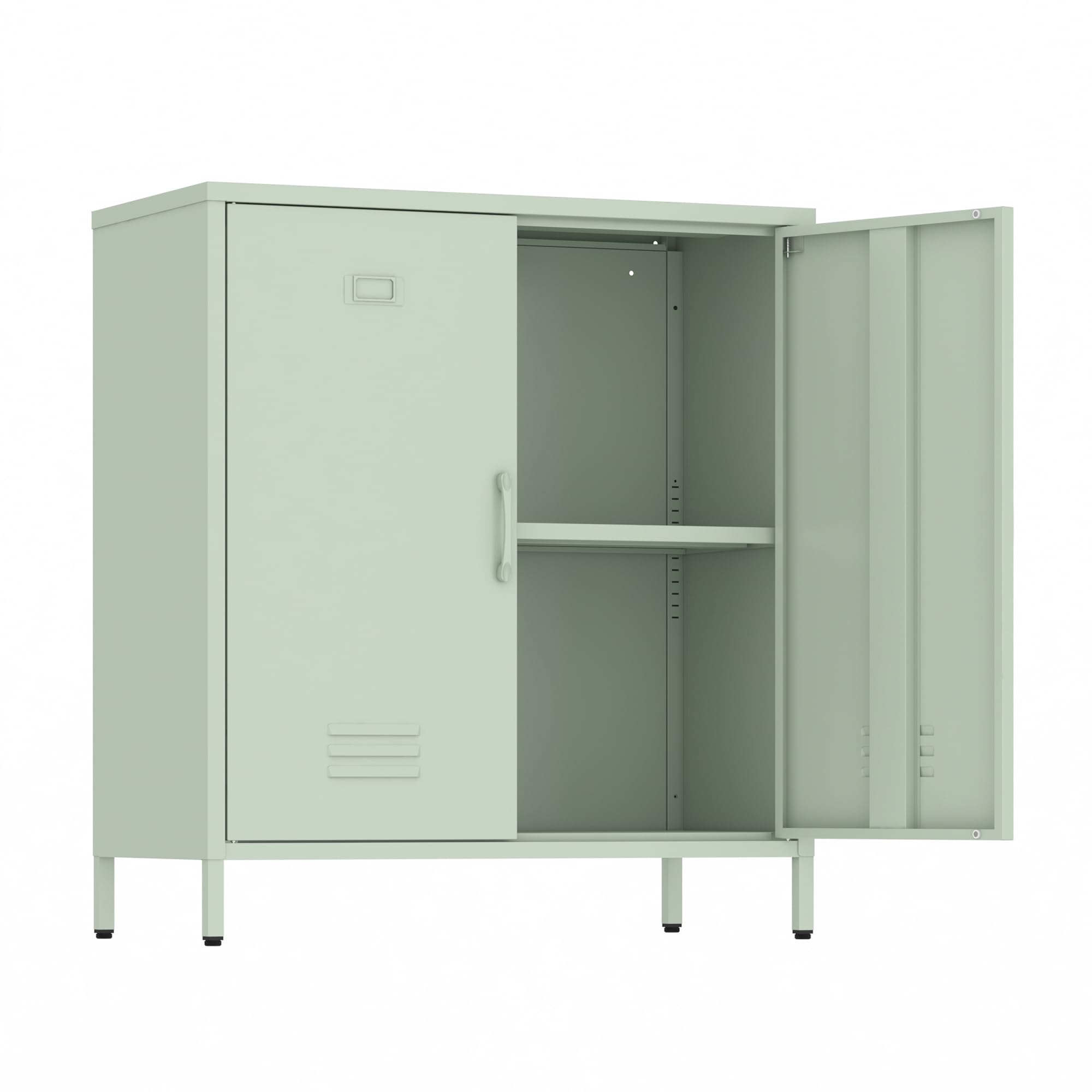 Epochsteele Metal Storage Cabinet Locker Cabinets with Doors and Adjustable Shelf for Kitchen Bedroom Pantry (Green)