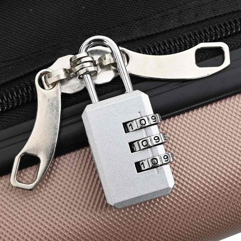 Torba podróżna z zamkiem czarna 34 x 23 x 55,5 cm ABS, różowe złoto, 24 Zoll, Nowoczesny
