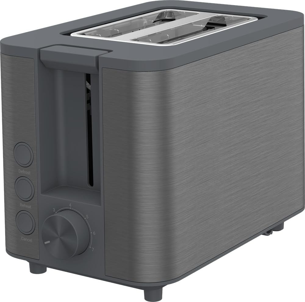 Grundig TA 7340 - Tostapane, potenza 950 Watt, funzione pop-up automatica e centraggio del pane, regolazione variabile, cassetto raccogli briciole estraibile, 2 vani per arrosti, avvolgicavo, in