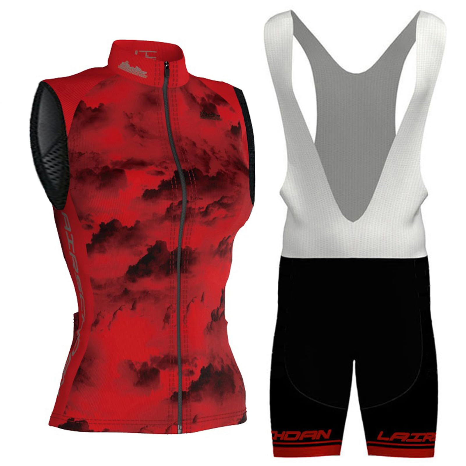 Conjunto Ciclismo Mujer Verano Maillot Bici MTB Ropa Ciclista Sin Mangas,Traje Bicicleta Chaleco Ciclo y Culotte Tirantes con 9D Gel Acolchado,Completa Jerseys Sleeveless Transpirable Secado Rápido