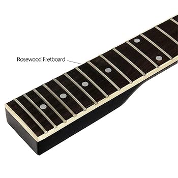 Amazon | ギターのネック 光沢のある黒 22 フレット メイプル