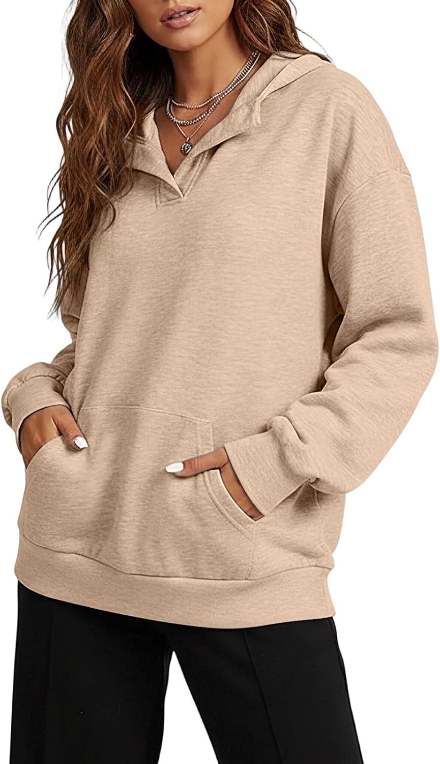 Women Oversized Fleece Hoodie,Long Sleeve Casual Comfy Pullover Top image 4