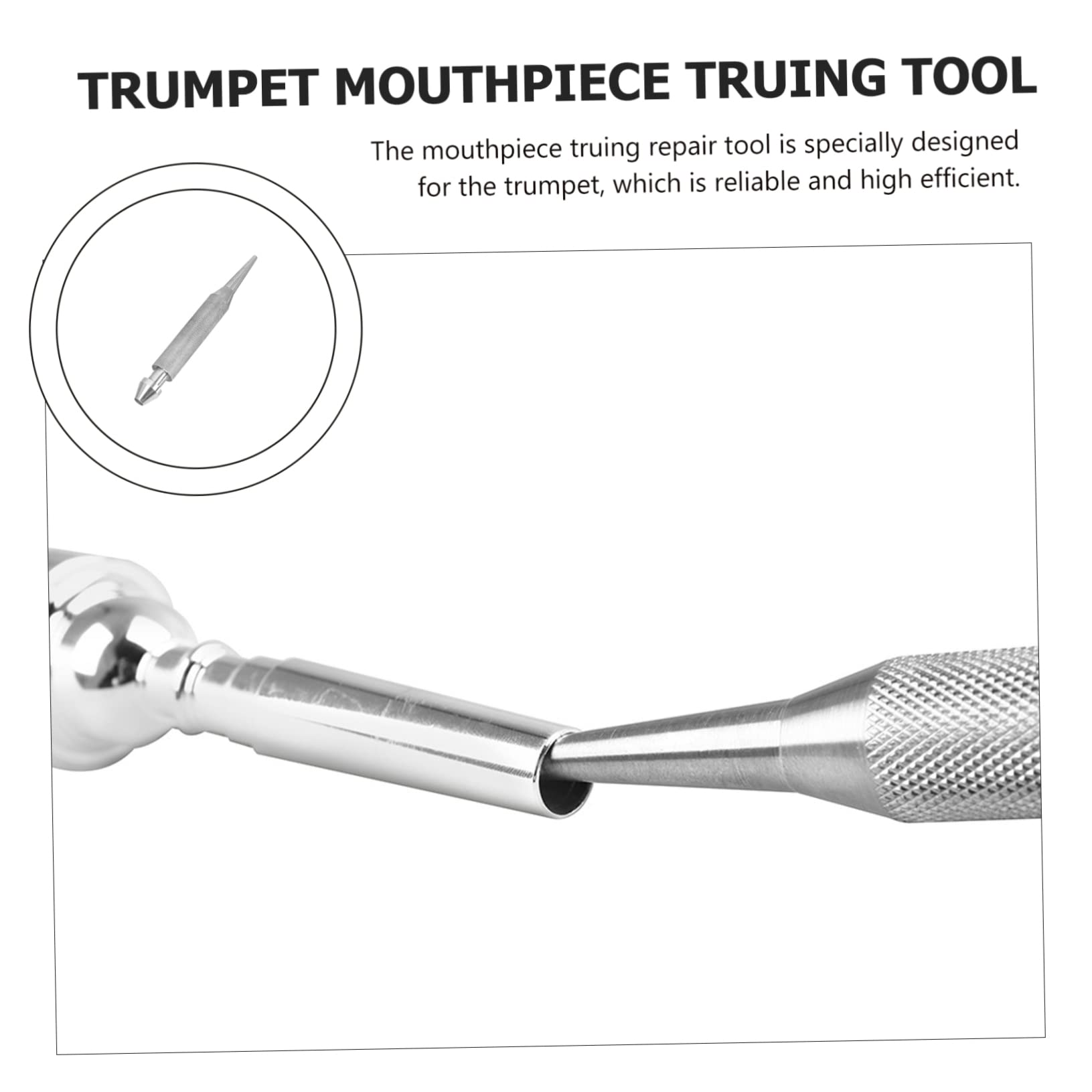 ibasenice Outil Professionnel de Dressage Embouchure Trompette, Accessoire Réparation Instruments à Vent, Petit Taille en Acier Inoxydable Argenté, Usage pour Réparation et Réglage Trompettes