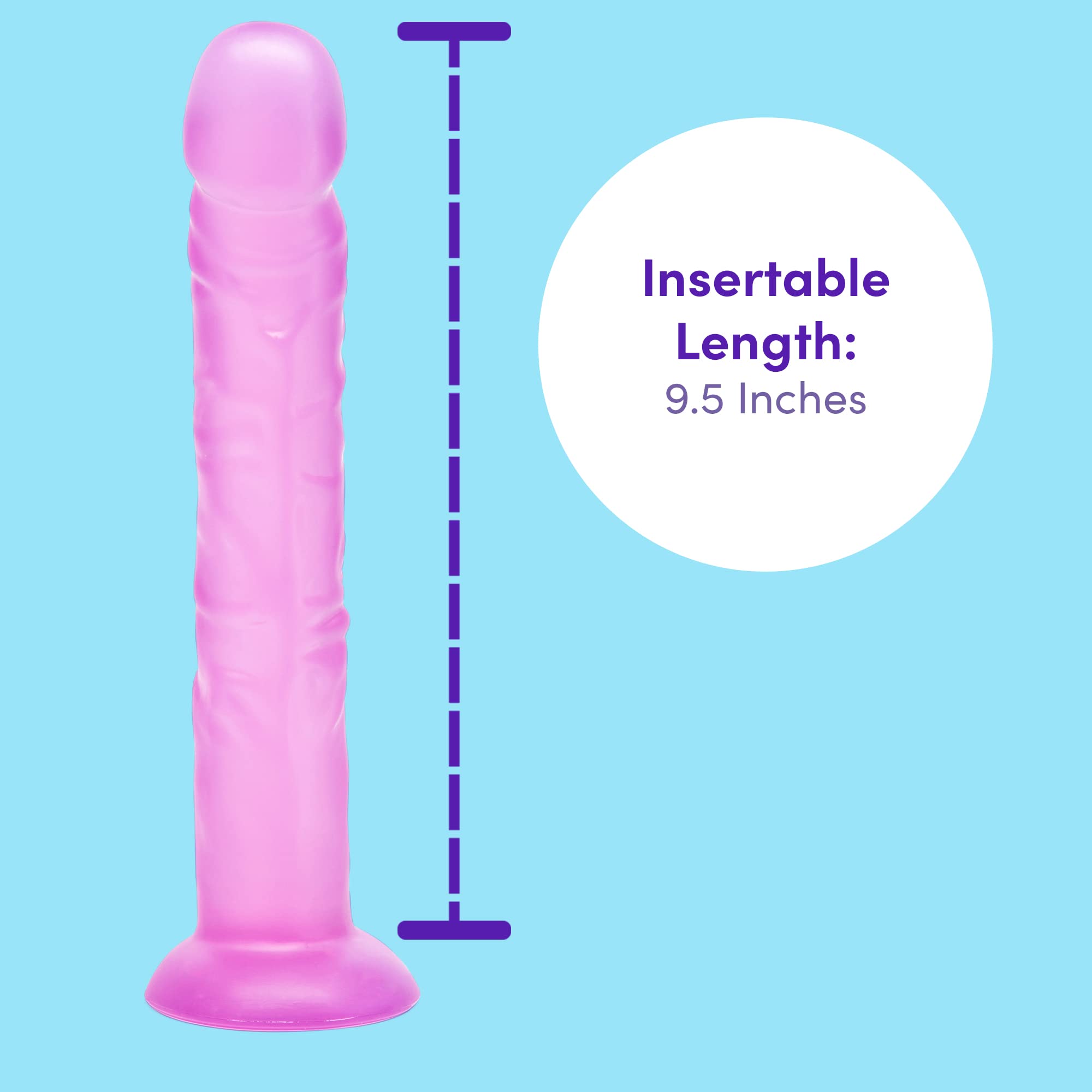 Lovehoney Realistic Dildo - 7 Inch with Suction Cup - Girthy Dildo for Women - Thick, Firm but Flexible - Harness Compatible Strap On - Adult Sex Toy - Waterproof - Clear