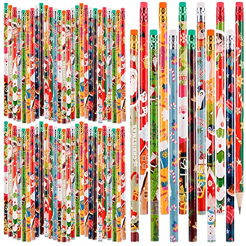 Lápices navideños de grafito con borrador, pack de 100 piezas miniatura 1