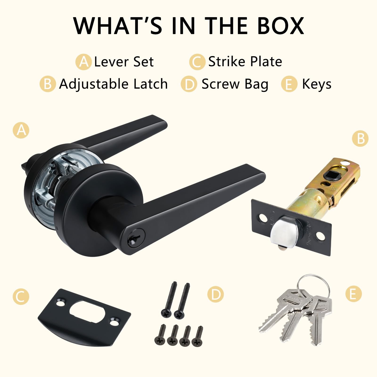 Manijas En Home Depot Paquete De 6 Manijas De Puerta De Entrada Con Llave Igual, Con Manijas Para Entrada