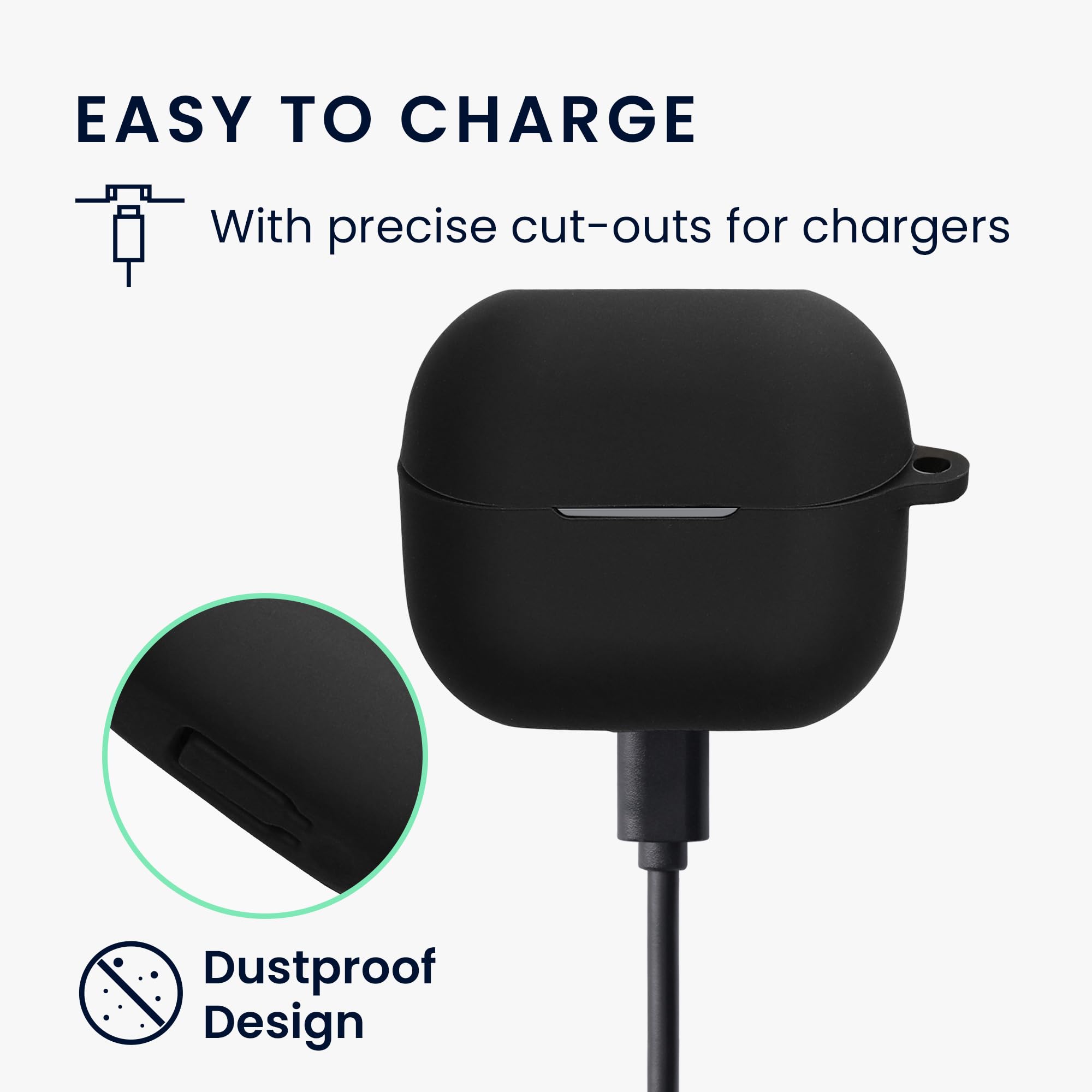 kwmobile Etui kompatybilne z Samsung Galaxy Buds 3 / Galaxy Buds 3 Pro - silikonowe etui na słuchawki z paskiem do dłoni - czarne