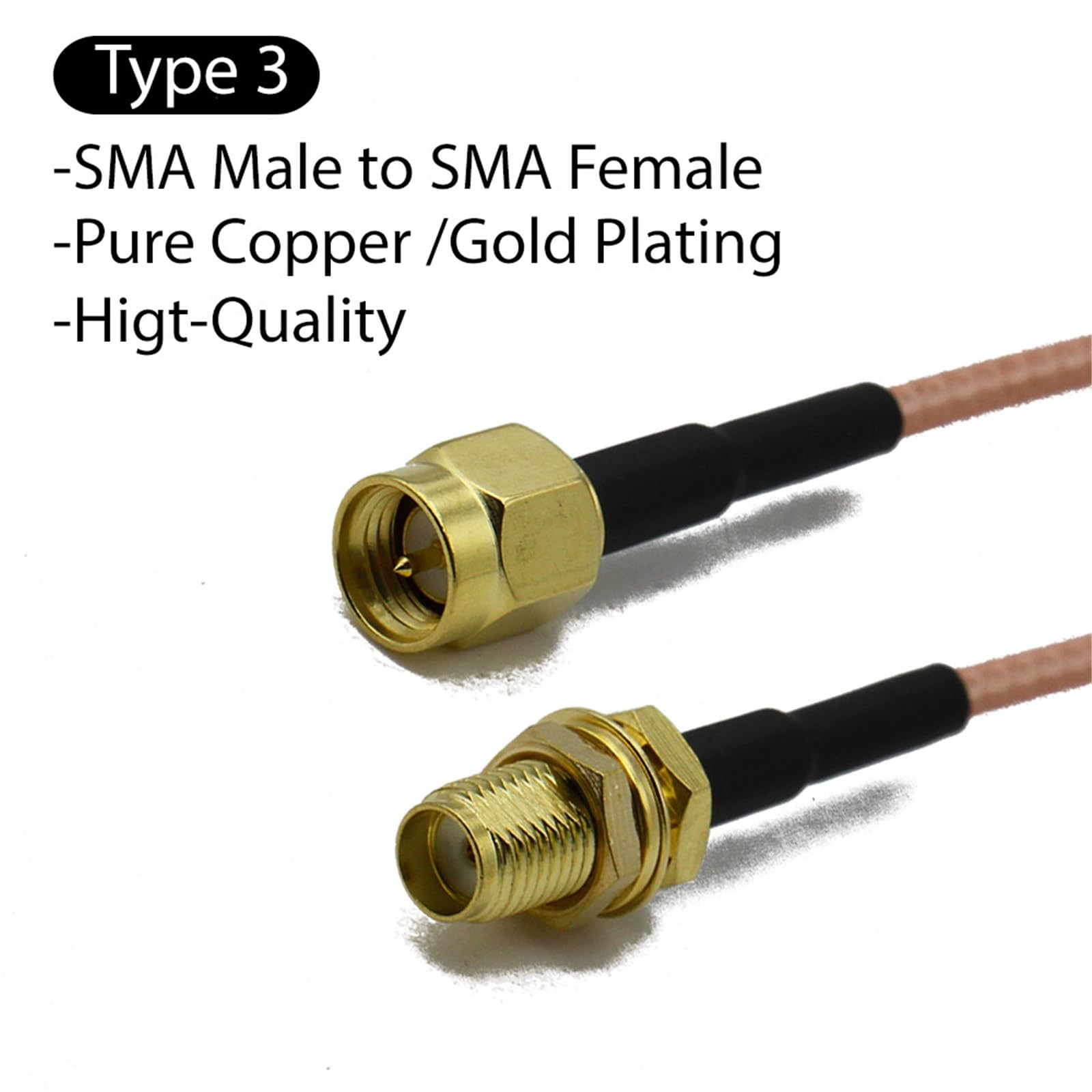 Kabel RG316 SMA männlich weiblich Antennenverlängerung Bridge Adapter Pigtail 1 Stück (Type 3)