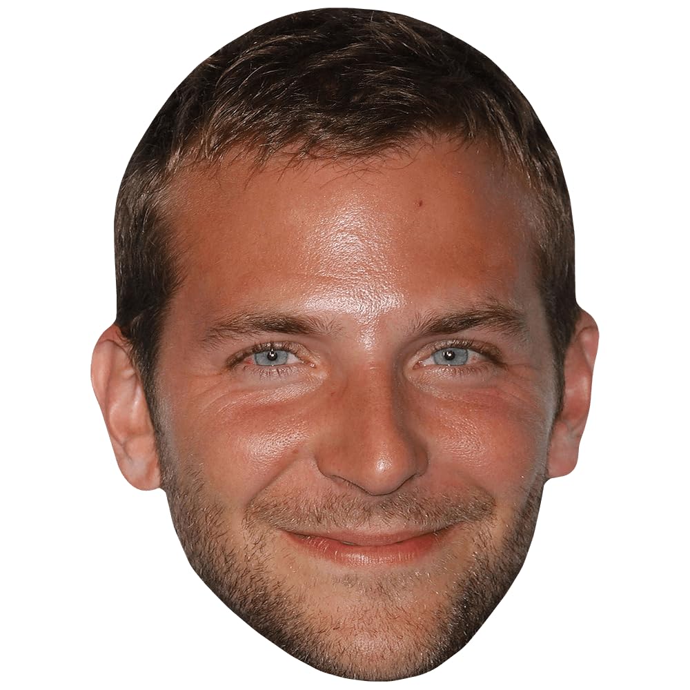 Celebrity Cutouts Lifelike Bradley Cooper (Young) Celebrity Mask, Flat Card Face, Fancy Dress Mask