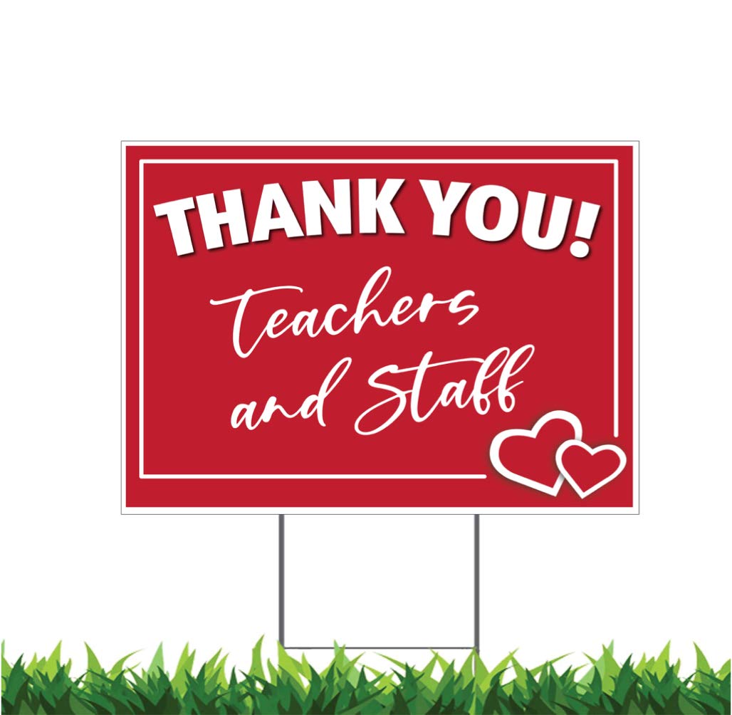 Moonlight4225 Thank You Teachers and Staff, Making a Difference, v4 Big Yard Sign [24 x 36 inch] (Ou