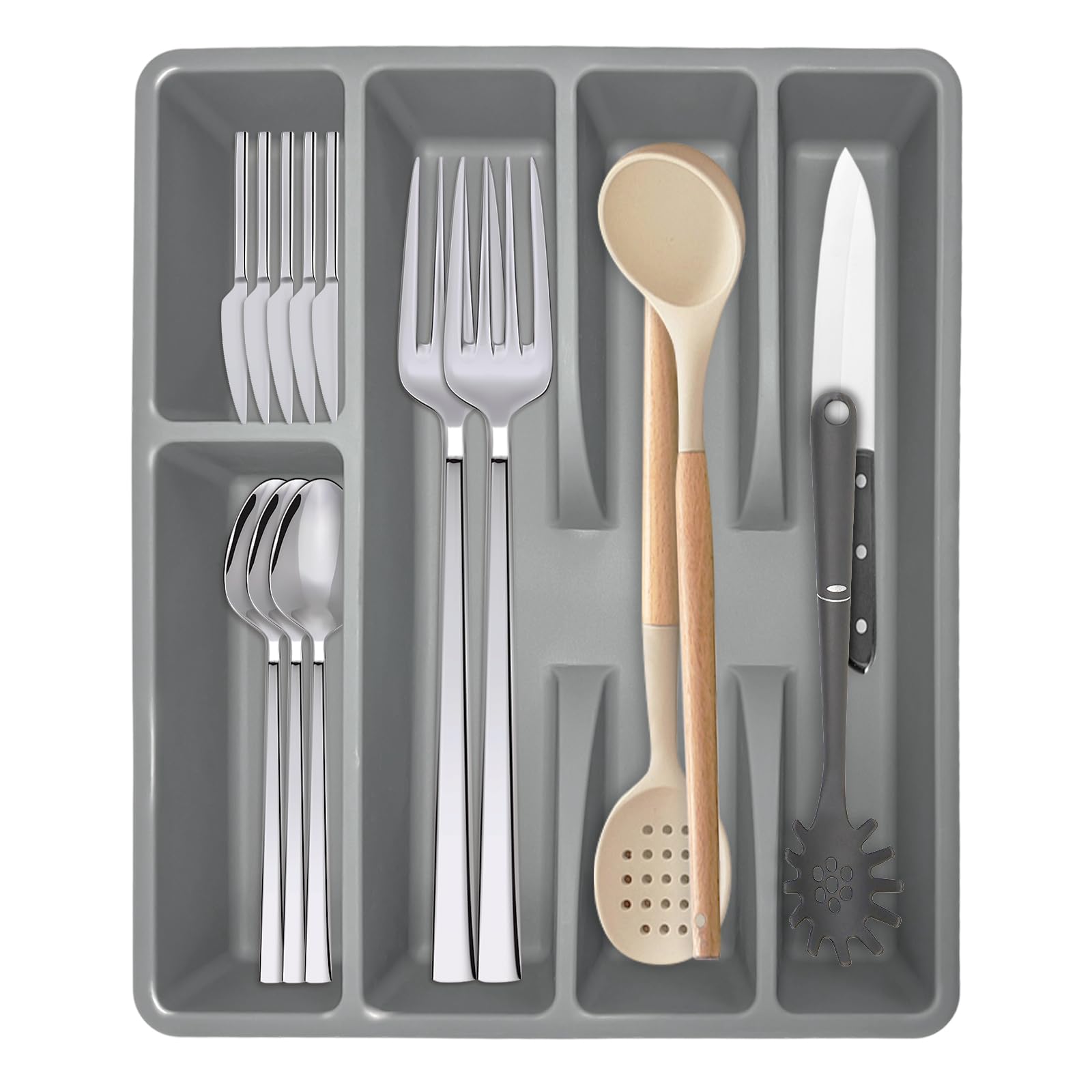 Portaposate Da Cucina A Doppio Strato In PP – Scolaposate Antischizzo Per Bacchette E Utensili