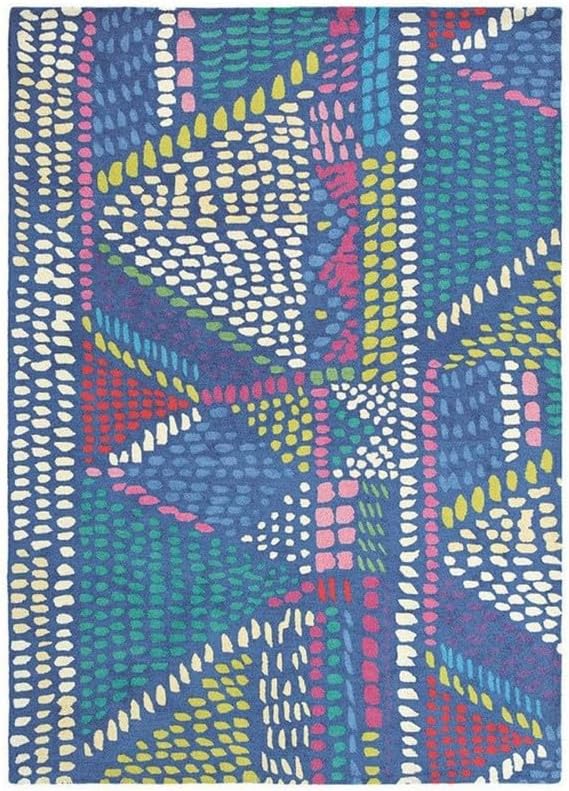 Abstract Multicolor Geometric Area Rug 9x12 ft | Hand Tufted Modern Pattern Carpet for Living Room Bedroom