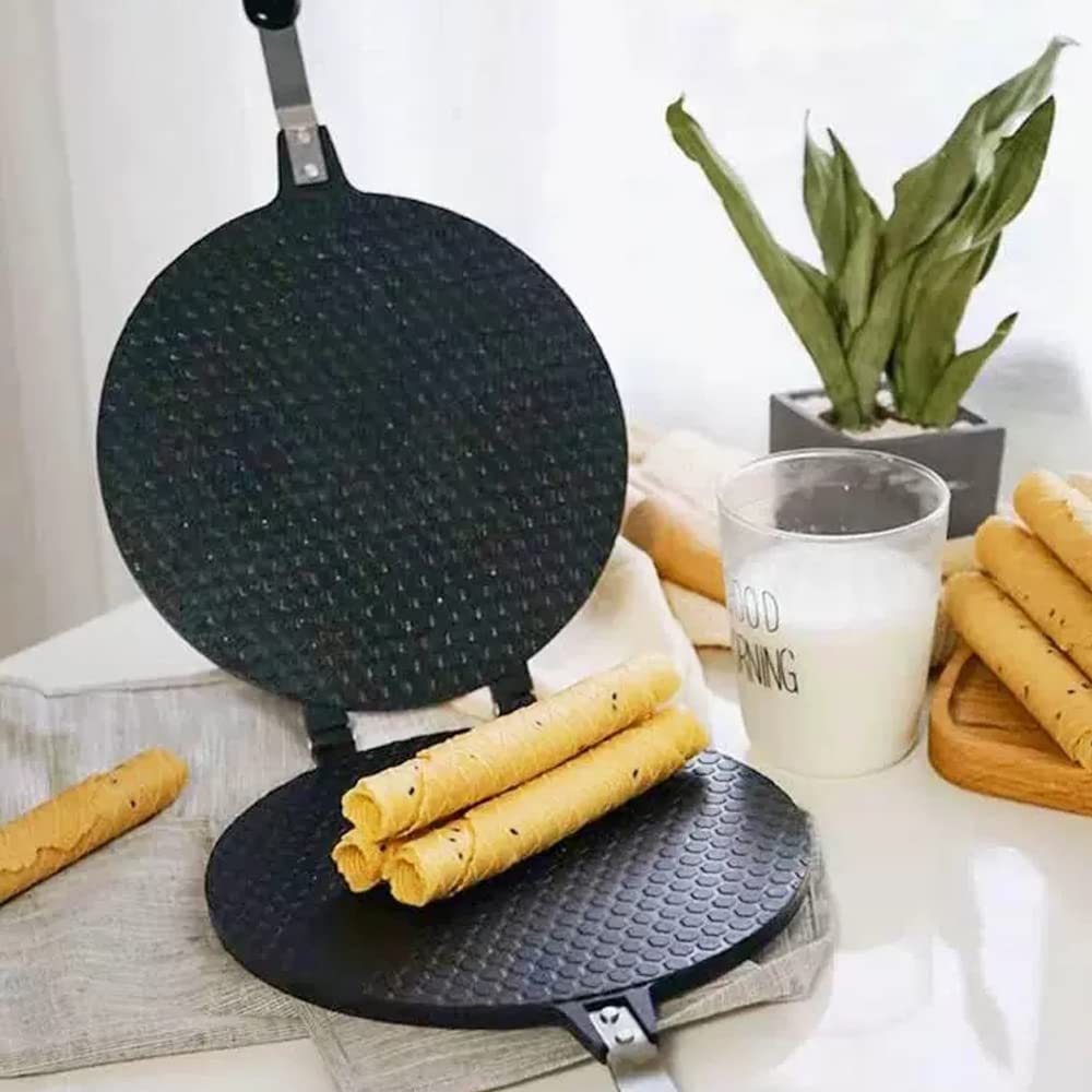 Cono Gelato Waffel Piastra Cono Crêpière Pan per Croccante Frittata - Favo d'ape