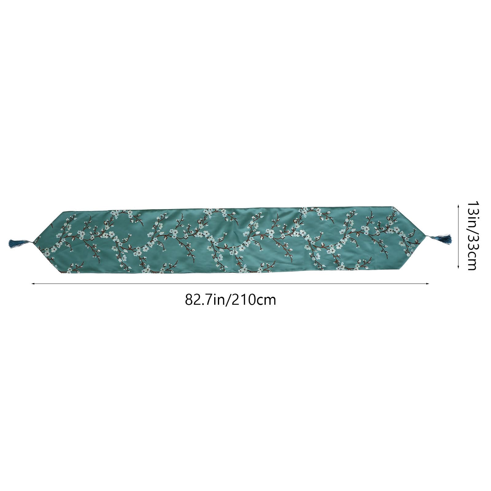SHINEOFI Tischläufer in Grün aus Polyester mit Pflaumenblütenmuster Moderner Dekorative Tischdecke im Chinesischen Stil für Home Gatherings und Picknicks
