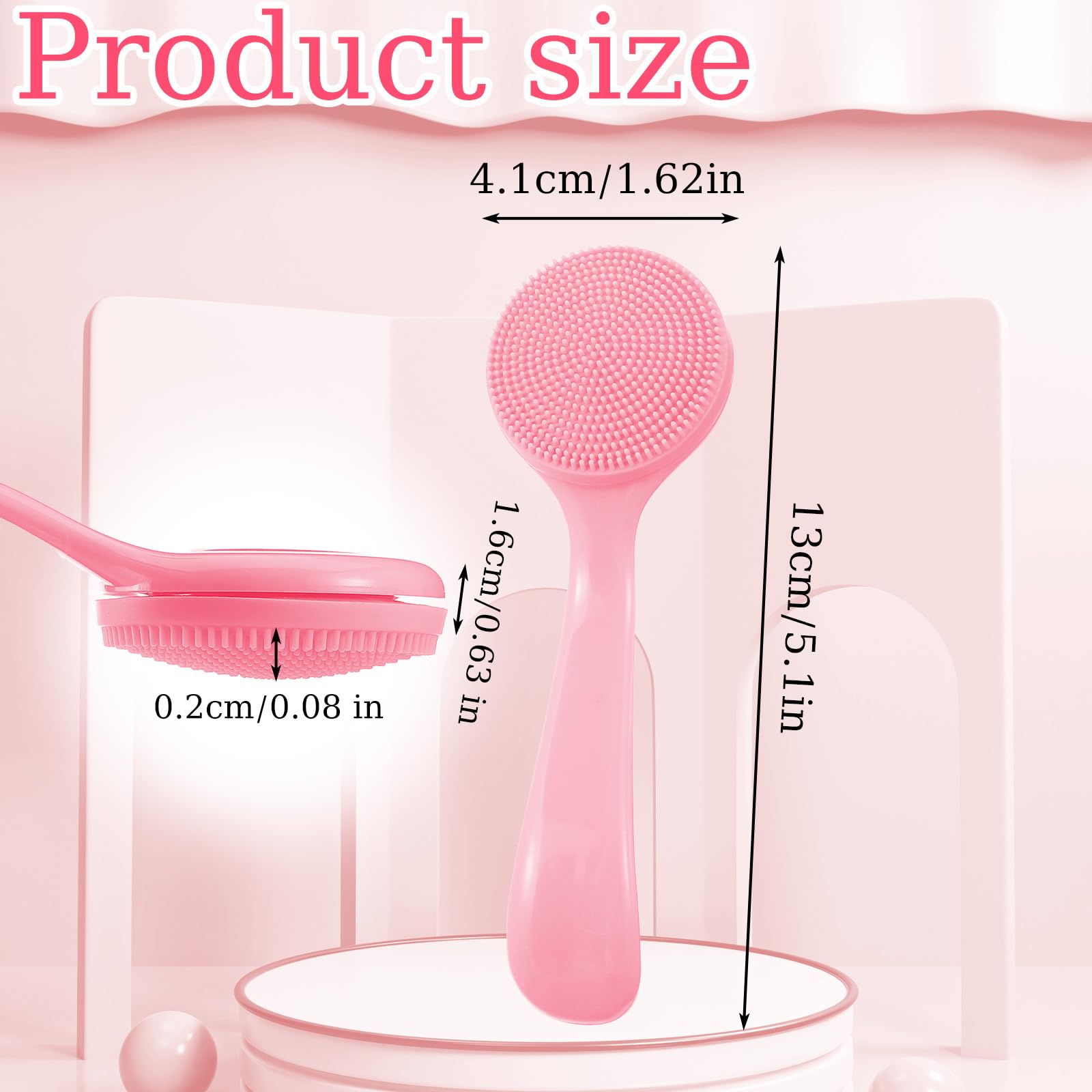 Oruola 2pcs Pore Cleaning Brush for Face,Manual Facial Cleansing Brush,Silicone Skin-Friendly Bristle Waterproof,Face Exfoliator Brushes,for Men and Women Blackhead Makeup Residue Removal (Blue, Pink)