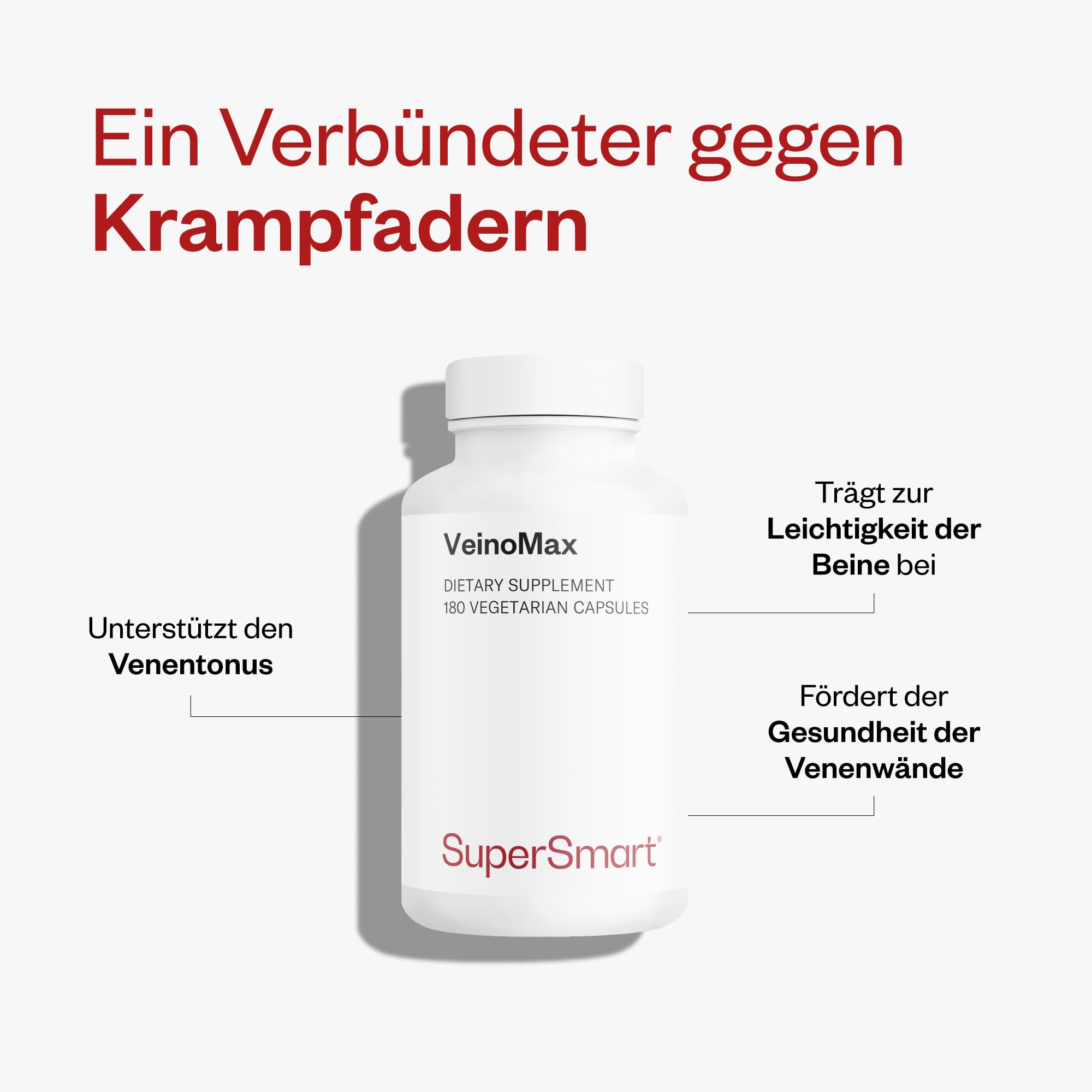 VeinoMax - Rosskastanien- und Pflanzenextrakt-Komplex - Vegan - SuperSmart