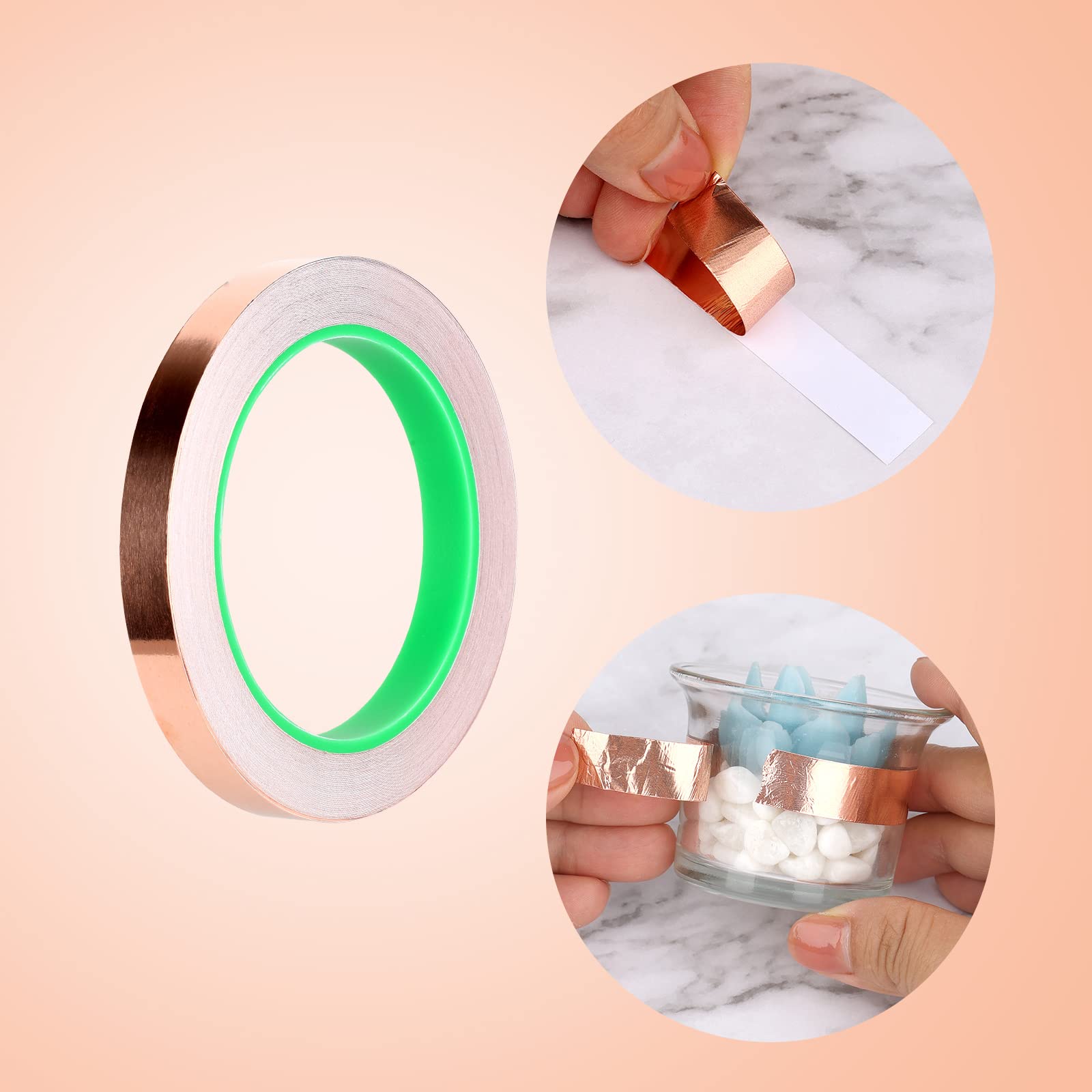 Glarks Lot De 3 Rouleaux De Ruban Adhésif Conducteur En