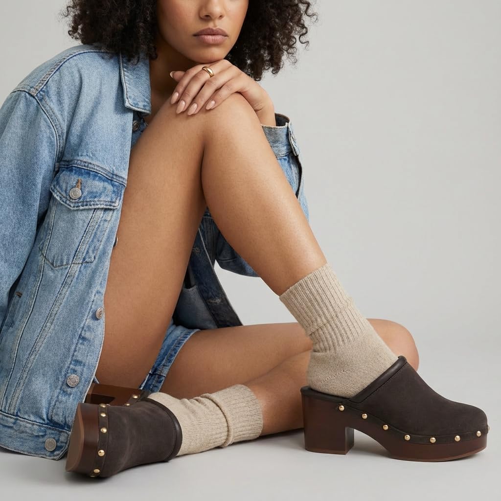 CUSHIONAIRE Women's Guest Faux Wood Clog with Memory Foam Padding, Wide Widths Available - Image 4