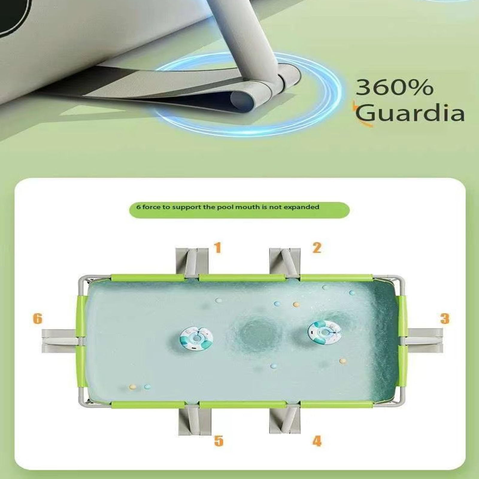 Piscina Pieghevole Portatile con tettoia Rimovibile, Piscina Impermeabile per tonalità PVC per Cortile, Include Pompa filtrante per Acqua Pulita, Facile Installazione per Il Tempo Libero all'aperto