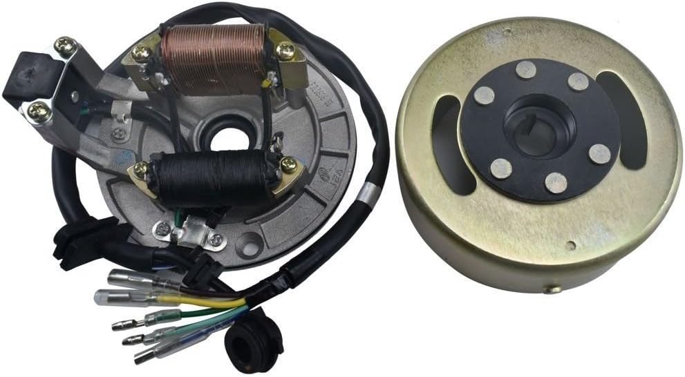 TDPRO Wire Harness CDI Ignition Coil Spark Plug Kill Switch Magneto Stator Plate Flywheel Assembly Kit for Kick Start Dirt Pit Bike 50-125cc