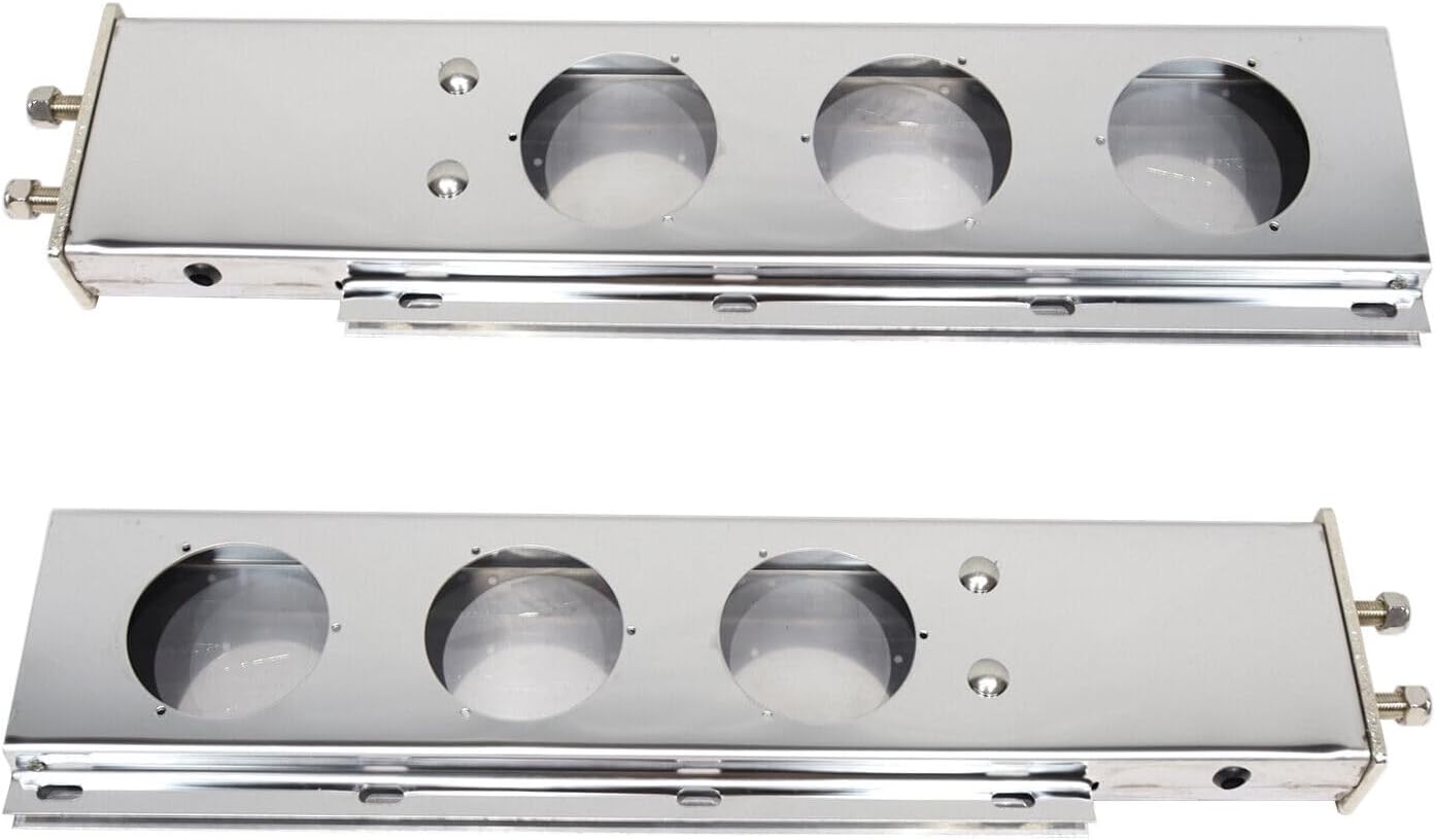 LOSTAR Pair(2) Stainless Steel Mud Flap Hangers with Light Cut Out 2.5" Mounting Chrome, LSOT001255
