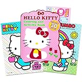 Hello Kitty Set of 3 Jumbo Coloring and Activity Books with Stickers for Kids Girls Boys