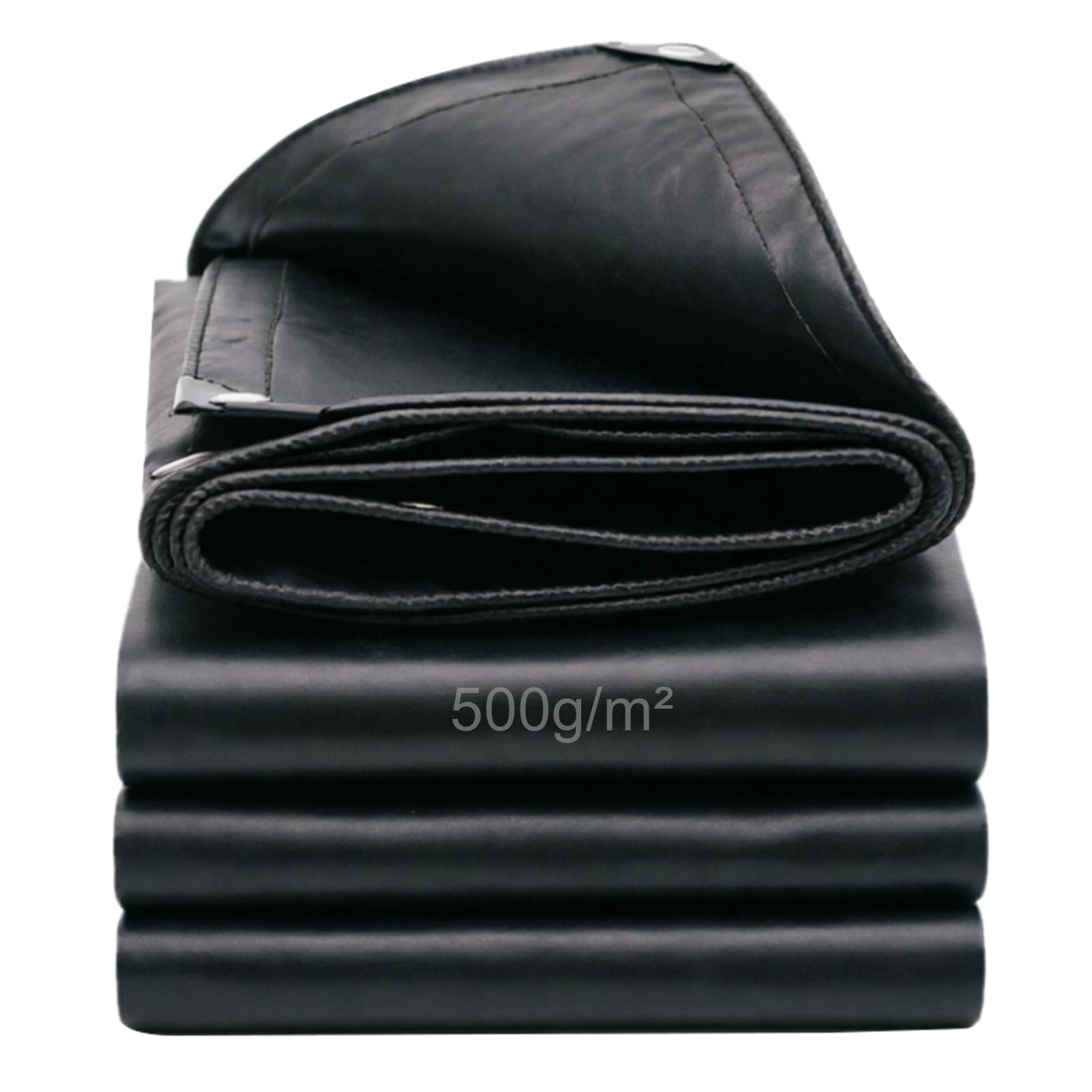 Black Tarpaulin 500g/㎡ UV Resistant Multipurpose Heavy Duty Waterproof Poly Tarps Sheet with Metal Grommets and Reinforced Edges Tarp Cover(3x3m(9.8ftx9.8ft))